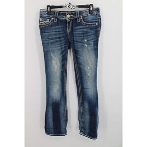 Rock Revival Size 27 Penny Boot Cut Jeans Embellished Medium Wash Denim